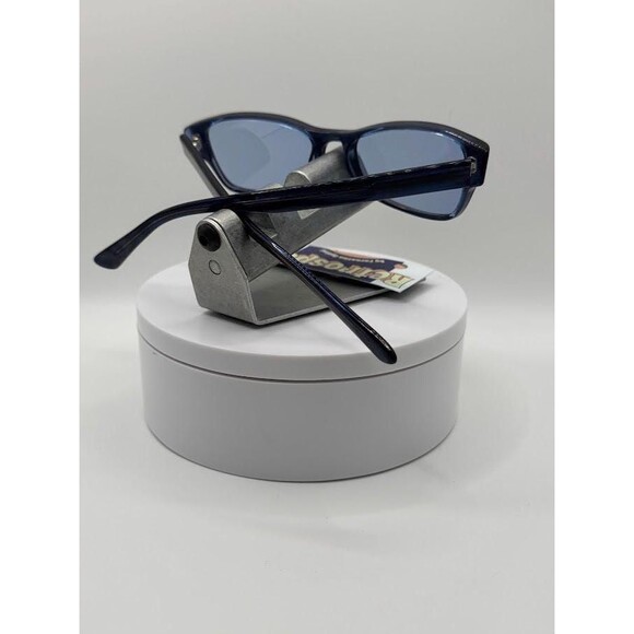 Vintage Y2K Eyeglasses | NOS Mini Cat Eye Style Monochrome Blue Made in Germany - Picture 8 of 10